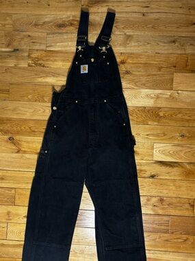 Carhartt Black Bib Overalls Workwear Utility Dungarees Women’s / Men’s